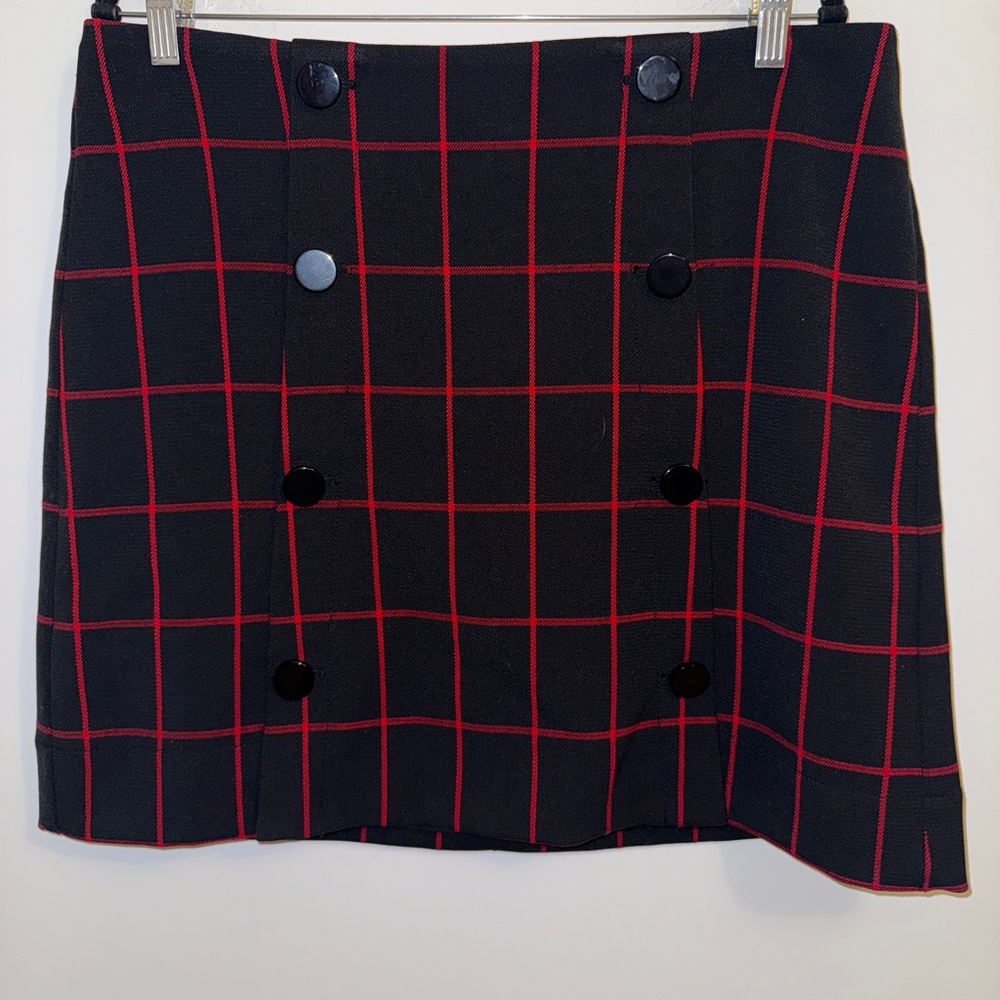 NWT Loft Women’s Windowpane Plaid Modern Buttoned Skirt | Size 14 - Picture 4 of 13